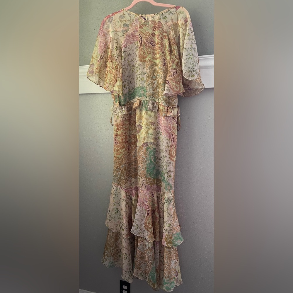 MISA Alana Dress Floral Patchwork Ruffle Midi Maxi Size Large New - Picture 5 of 11